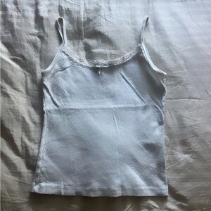 Brandy Melville White Fitted Heart Sleeveless Tank